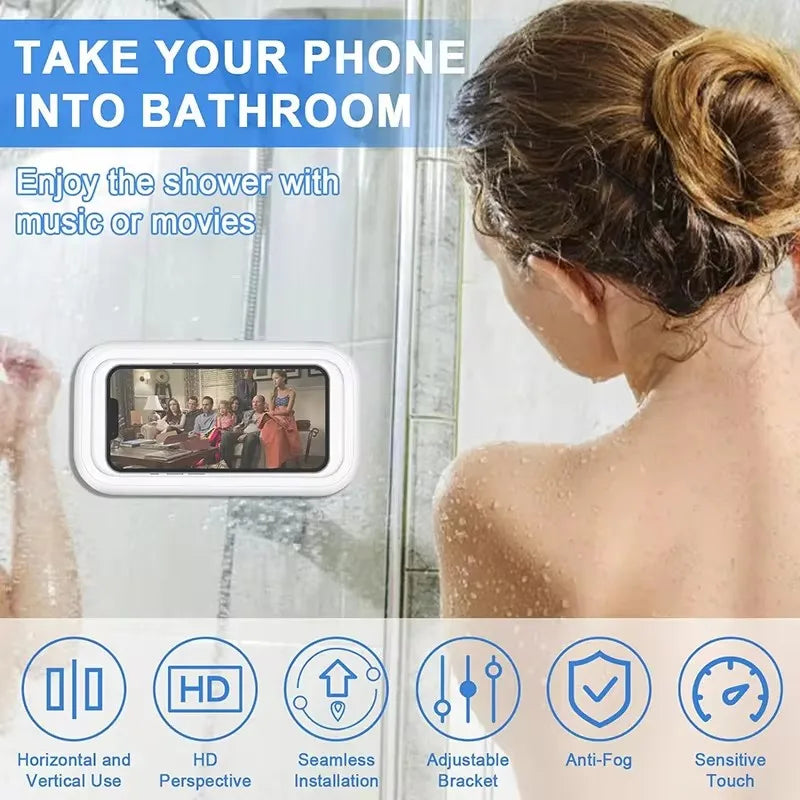Innovative Waterproof Adjustable Shower Phone Wall Mount Holder for Convenient Bathroom Use