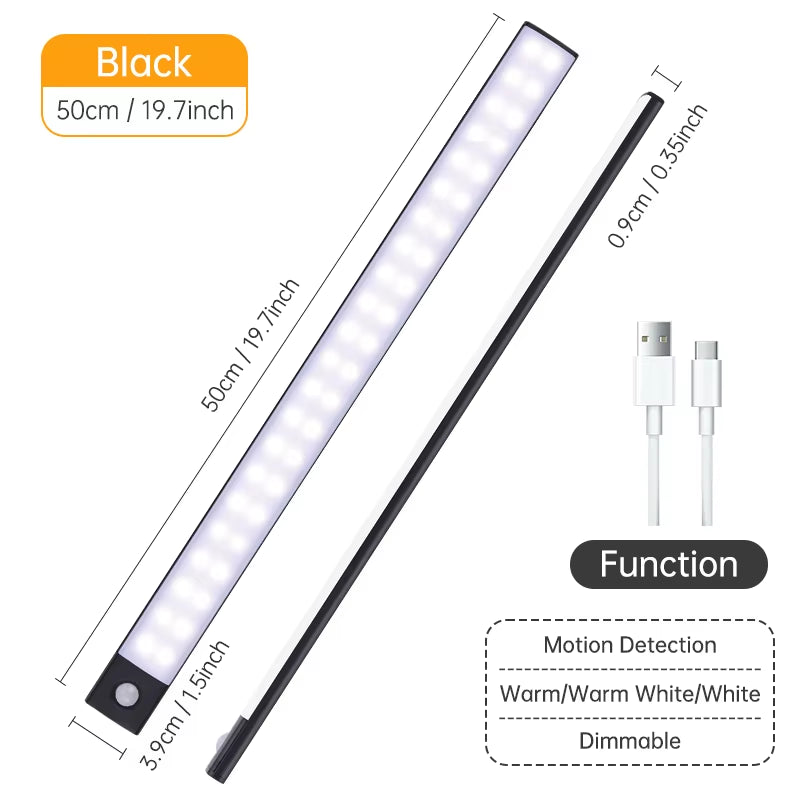 Advanced Wireless LED Motion Sensor Night Light - Rechargeable Under Cabinet Lamp for Kitchens and Wardrobes