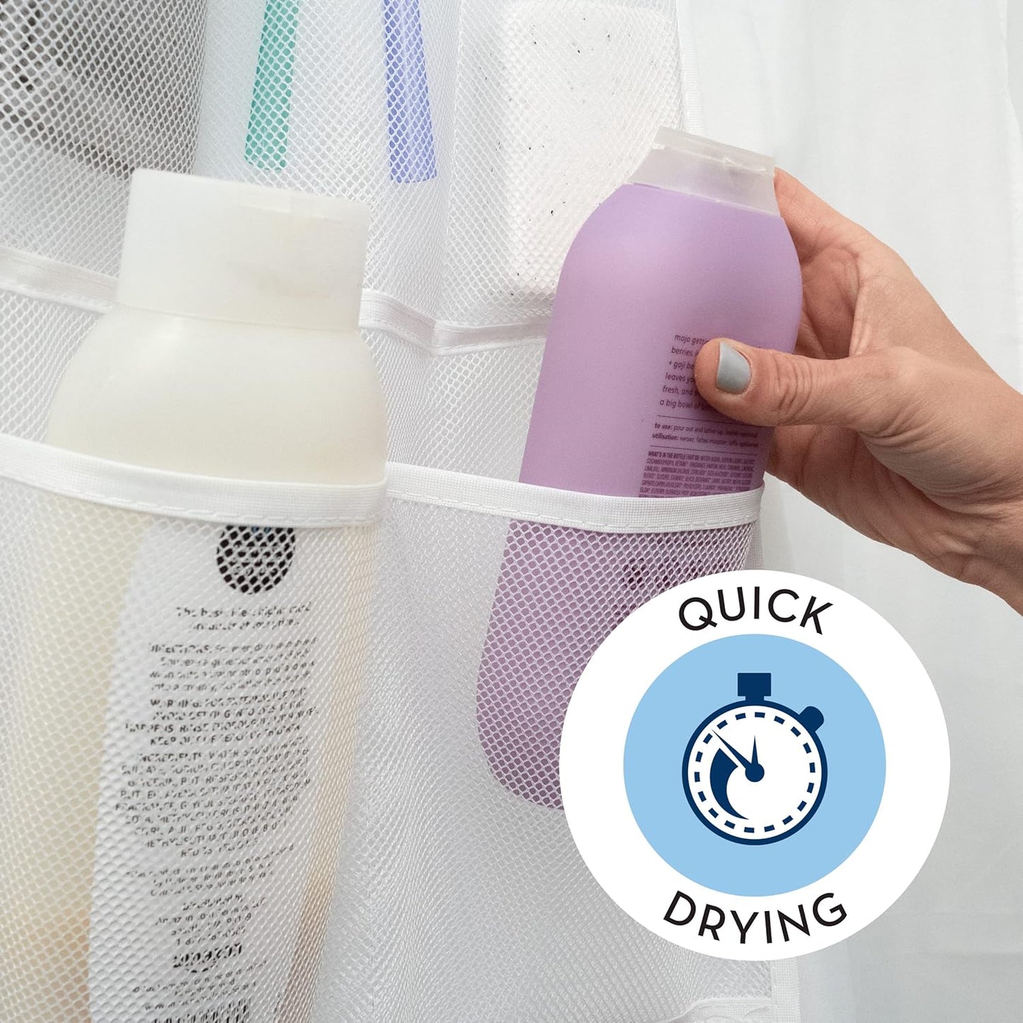 Efficient Shower Organizer with Quick-Drying Mesh - 2 Pack Bathroom Caddy with 7 Spacious Pockets for Toiletries and Shower Essentials