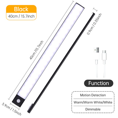 Advanced Wireless LED Motion Sensor Night Light - Rechargeable Under Cabinet Lamp for Kitchens and Wardrobes