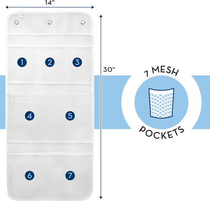 Efficient Shower Organizer with Quick-Drying Mesh - 2 Pack Bathroom Caddy with 7 Spacious Pockets for Toiletries and Shower Essentials