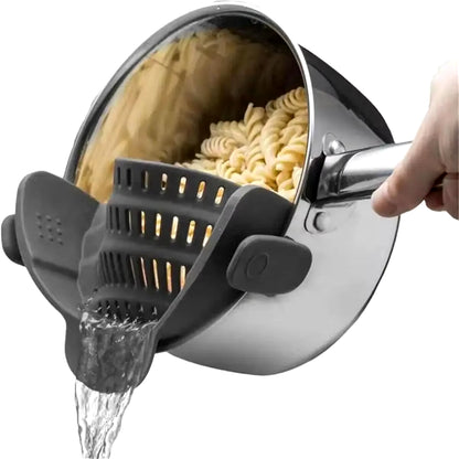 Versatile Adjustable Silicone Clip-On Strainer: The Essential Handheld Drainer for Effortless Cooking