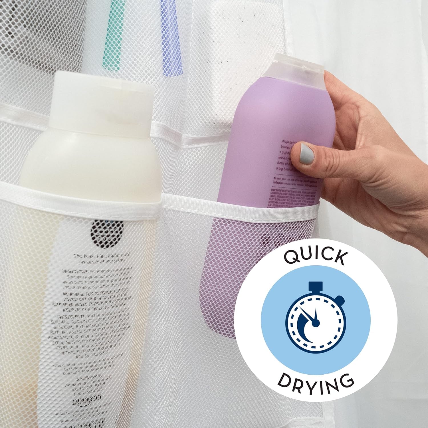 Efficient Shower Organizer with Quick-Drying Mesh - 2 Pack Bathroom Caddy with 7 Spacious Pockets for Toiletries and Shower Essentials