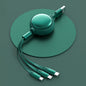 3-in-1 Retractable USB Cable: Micro USB, Type-C & Lightning - 2.4A Fast Charging Solution