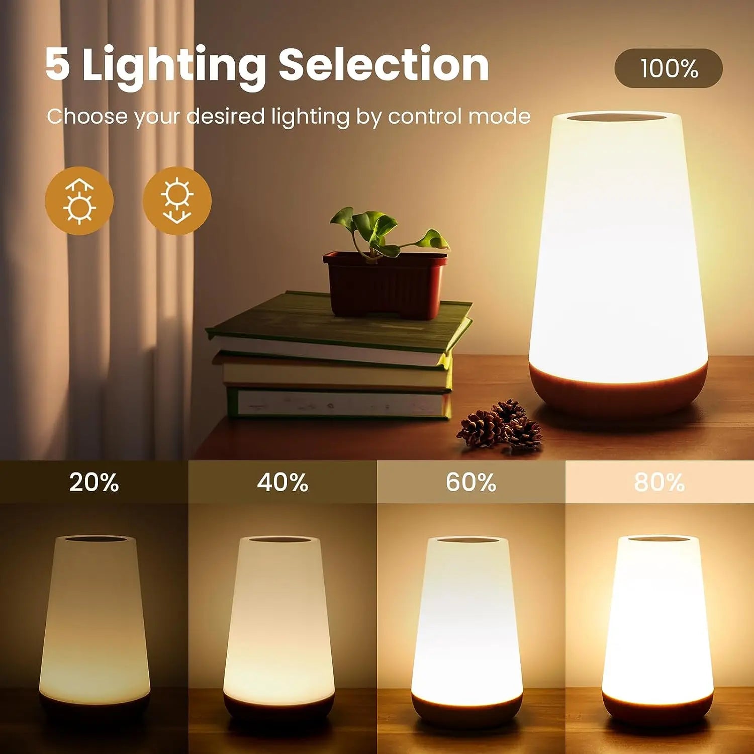 RGB Touch Control Table Lamp with Remote - 13 Color Changing Dimmable USB Rechargeable Night Light for Modern Living