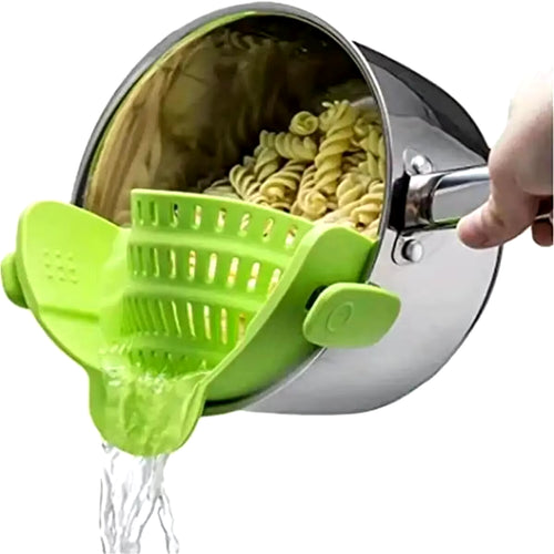 Versatile Adjustable Silicone Clip-On Strainer: The Essential Handheld Drainer for Effortless Cooking