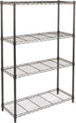 Height Adjustable 4-Shelf Metal Storage Unit with 640 Kg Capacity - Versatile Black Design for Home and Garage