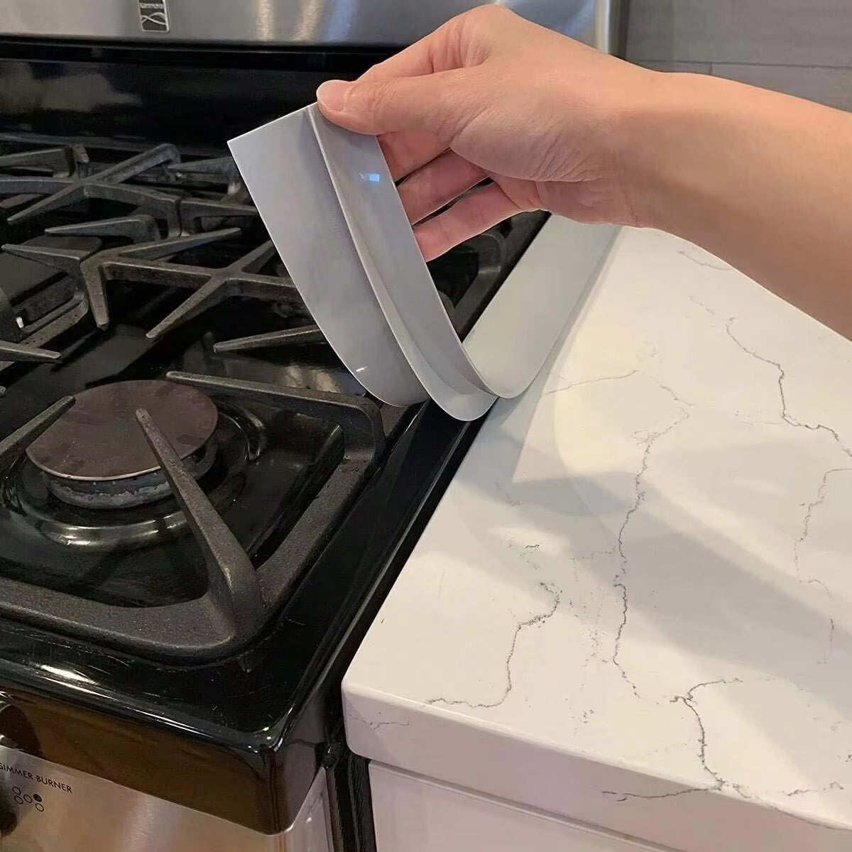Transform Your Kitchen with Our Premium Silicone Gap Strip - The Ultimate Anti-Oil and Anti-Stain Solution for Your Gas Stove!