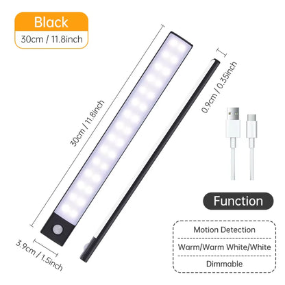 Advanced Wireless LED Motion Sensor Night Light - Rechargeable Under Cabinet Lamp for Kitchens and Wardrobes