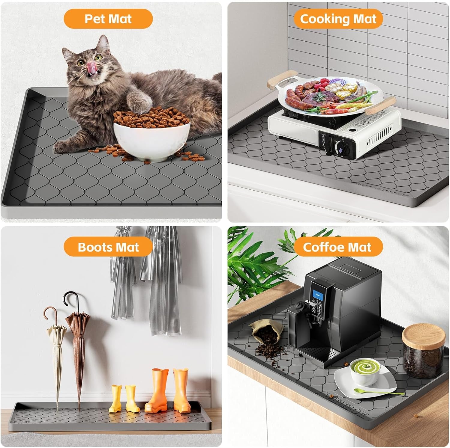 Premium Silicone Under Sink Mat - 34" x 22" | Waterproof Kitchen & Bathroom Protector | Versatile Storage Solution for Cabinets and Shelves