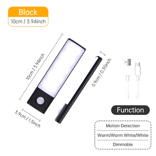 Advanced Wireless LED Motion Sensor Night Light - Rechargeable Under Cabinet Lamp for Kitchens and Wardrobes