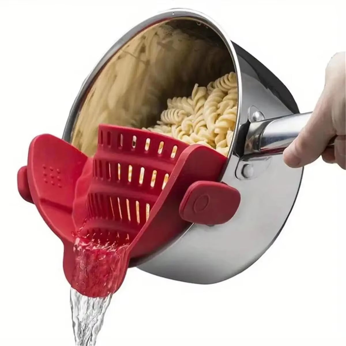 Versatile Adjustable Silicone Clip-On Strainer: The Essential Handheld Drainer for Effortless Cooking