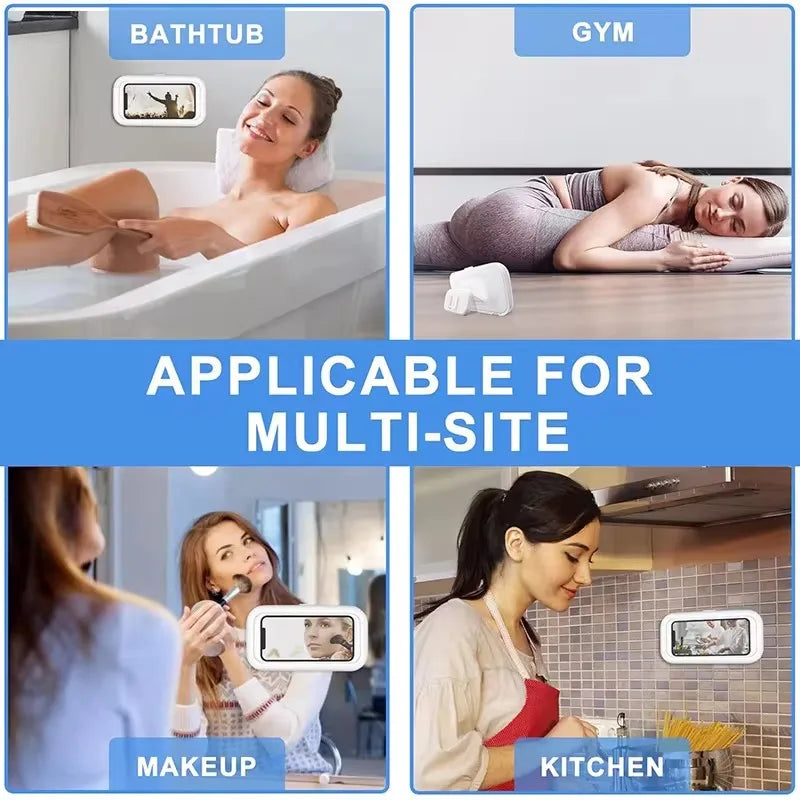 Innovative Waterproof Adjustable Shower Phone Wall Mount Holder for Convenient Bathroom Use