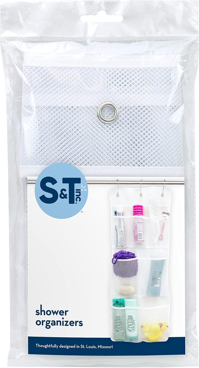 Efficient Shower Organizer with Quick-Drying Mesh - 2 Pack Bathroom Caddy with 7 Spacious Pockets for Toiletries and Shower Essentials