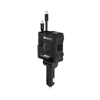 Ultimate 100W 4-in-1 Retractable Car Charger with USB PD Type C and iOS Cables for Fast and Efficient Charging