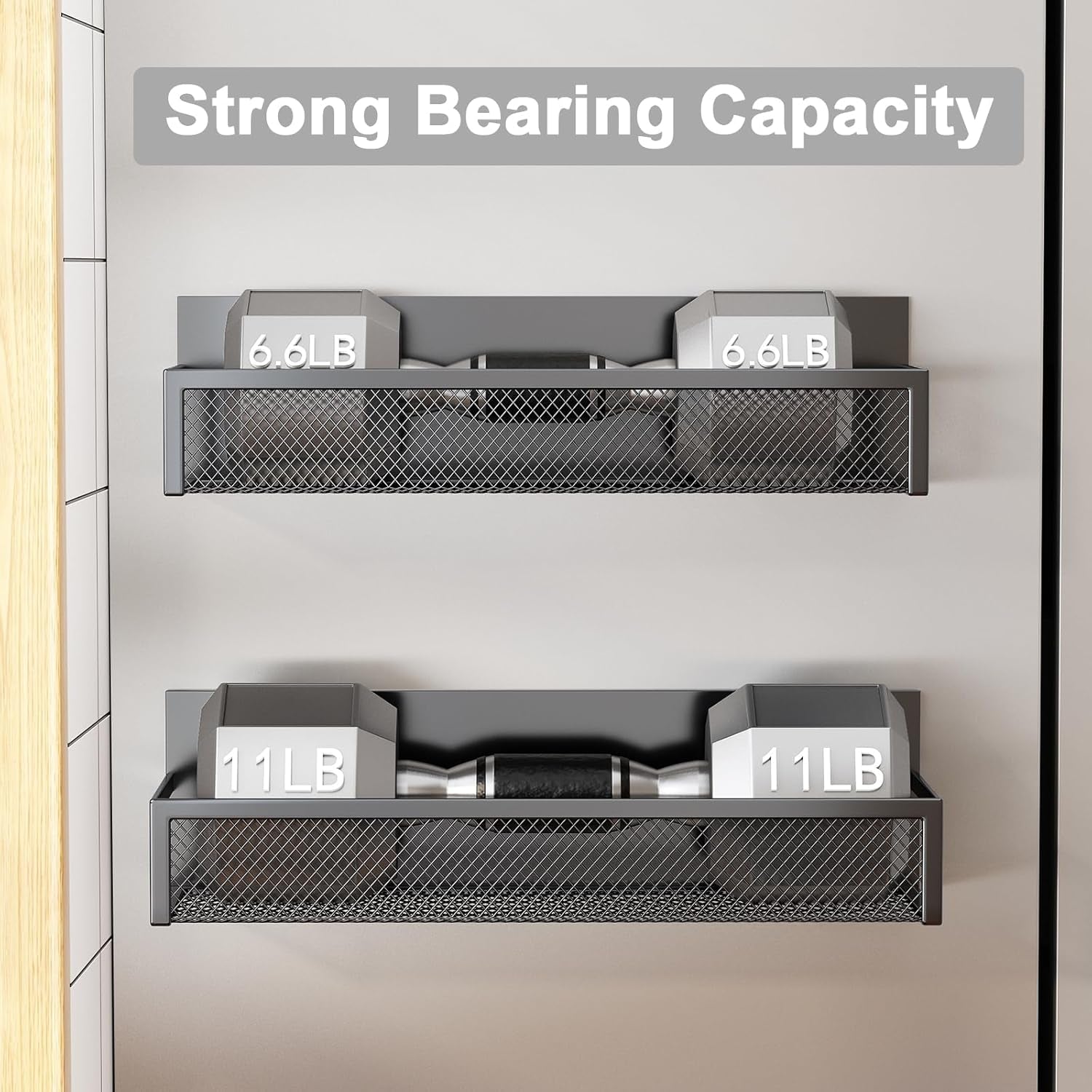 Magnetic Spice Rack Set - 2 Pack with Moveable Hooks for Efficient Kitchen Organization and Storage