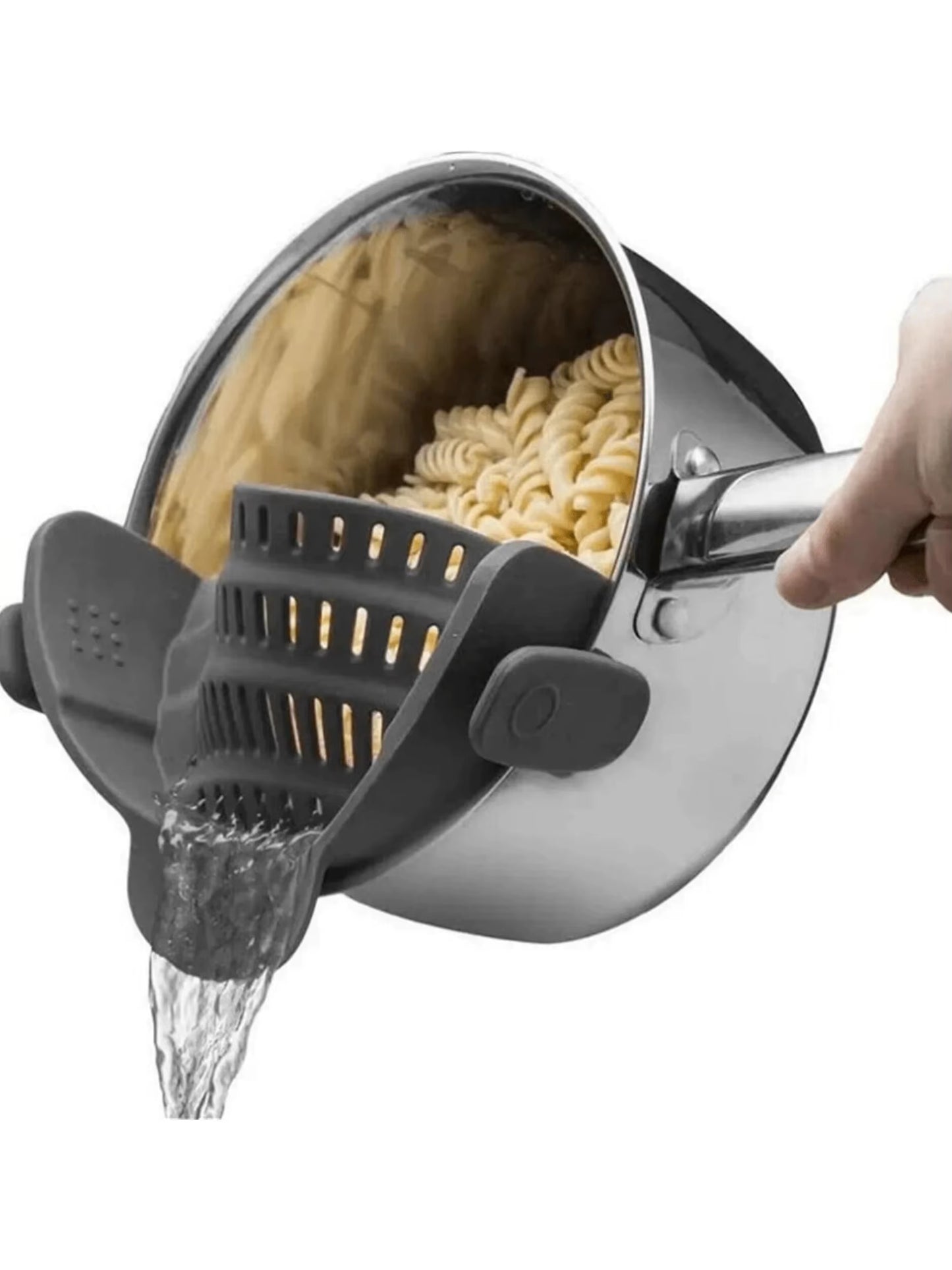 Versatile Adjustable Silicone Clip-On Strainer: The Essential Handheld Drainer for Effortless Cooking