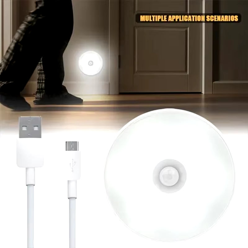 Rechargeable Motion Sensor LED Night Light - Effortless Wireless Illumination for Cabinets, Wardrobes, and Staircases