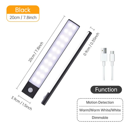 Advanced Wireless LED Motion Sensor Night Light - Rechargeable Under Cabinet Lamp for Kitchens and Wardrobes