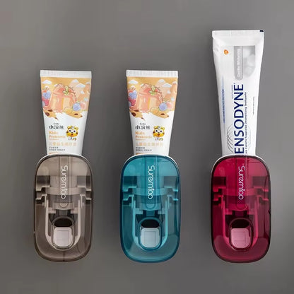 Revolutionary Automatic Wall-Mounted Toothpaste Dispenser with Integrated Toothbrush Holder - Essential Bathroom Accessory