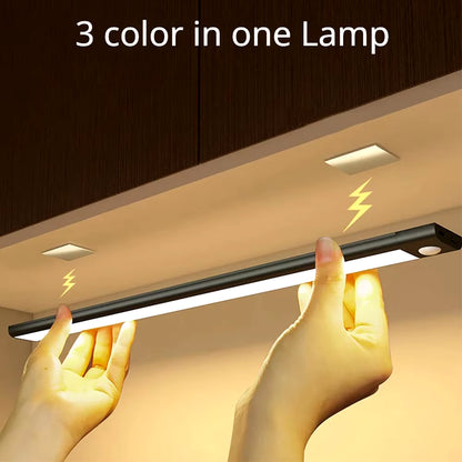 Advanced Wireless LED Motion Sensor Night Light - Rechargeable Under Cabinet Lamp for Kitchens and Wardrobes