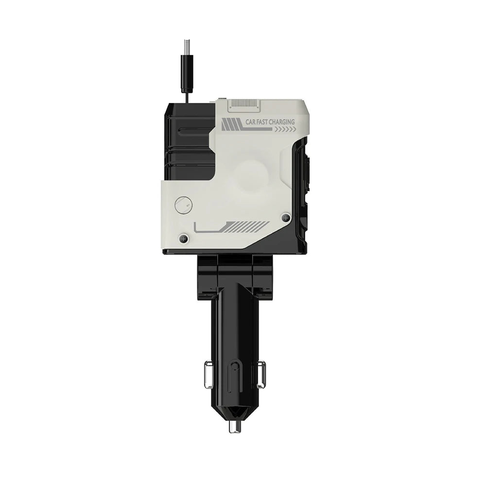 Ultimate 100W 4-in-1 Retractable Car Charger with USB PD Type C and iOS Cables for Fast and Efficient Charging