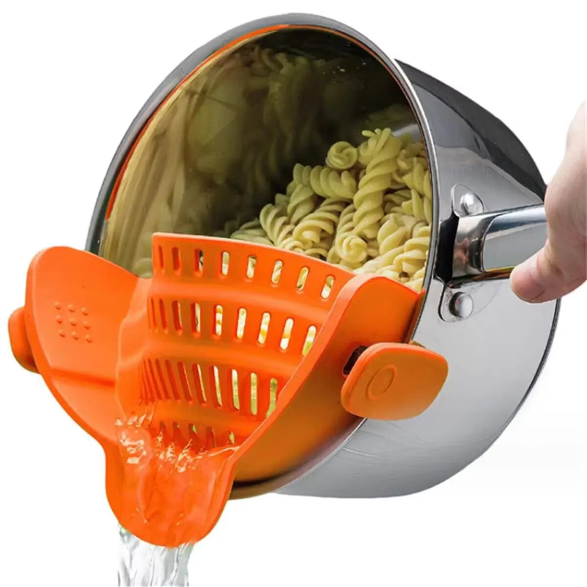 Versatile Adjustable Silicone Clip-On Strainer: The Essential Handheld Drainer for Effortless Cooking